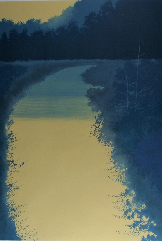 おうちギャラリー 千住博先生「水の惑星 2-光の回廊」版画 を紹介 